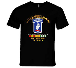 Army - 173rd Airborne Bde - Sky Soldiers - Vietnam War Vet  - Short V T Shirt