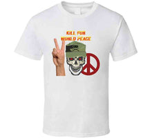 Load image into Gallery viewer, Army - Ranger Patrol Cap - Skull - Kill For World Peace W Flames Font X 300 Classic T Shirt, Crewneck Sweatshirt, Hoodie, Long Sleeve, Mug
