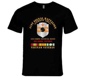 Army - 41st Signal Bn Combat Area Vn Vet W Svc Ribbon - Qui Nhonx 300 T Shirt