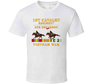 Army -2nd Squadron, 1st Cavalry Regiment - Vietnam War Wt 2 Cav Riders And Vn Svc X300 T Shirt