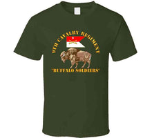 Load image into Gallery viewer, Army - 9th Cavalry Regiment - Buffalo Soldiers W 9th Cav Guidon T Shirt
