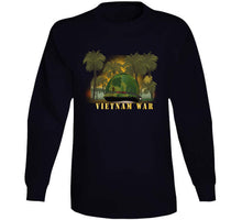 Load image into Gallery viewer, Vietnam Era Helmet Cover - Band - Front - War Is Hell W Jungle - Fire W Txt X 300 T Shirt
