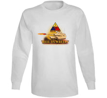 Load image into Gallery viewer, Army - 2nd Armored Division  - M1a1 Tank  - Hell On Wheels W Fire X 300 T Shirt
