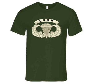 Army - Lrrp - Basic Airborne Badge W Lrrp Tab X 300 T Shirt