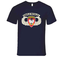 Load image into Gallery viewer, Army - Airborne Badge - 555th Parachute Infantry Bn - Ssi W Triple Nicklestab X 300 T Shirt
