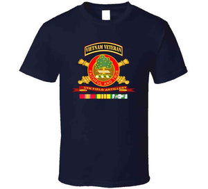 Army - 5th Field Artillery W Br - Ribbon Vn Svc Vet Tab T Shirt