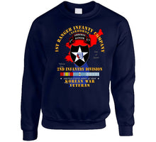 Load image into Gallery viewer, Army - 1st Ranger Inf Company - 2nd Id W Map W Korea Svc X 300 T Shirt
