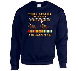 Army - 5th Battalion,  7th Cavalry Regiment - Vietnam War Wt 2 Cav Riders And Vn Svc X300 T Shirt
