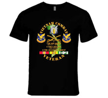Load image into Gallery viewer, Army - Vietnam Combat Cavalry Vet  W 7th Squadron - 17th Air Cav - 17th Aviation Group Dui W Svc T Shirt

