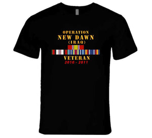 Operation New Dawn Service Ribbon Bar W Gwt - Iraq (2010 - 2011) X 300 T Shirt