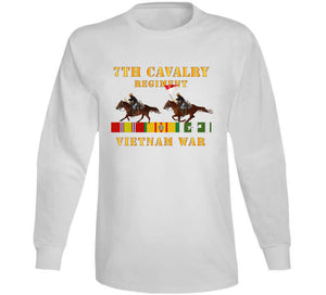 Army - 7th Cavalry Regiment - Vietnam War Wt 2 Cav Riders And Vn Svc X300 T Shirt