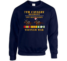Load image into Gallery viewer, Army - 1st Battalion,  7th Cavalry Regiment - Vietnam War Wt 2 Cav Riders And Vn Svc X300 Hoodie
