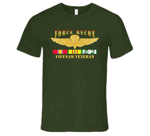 USMC - Force Recon (on fire), Vietnam Veteran, with Vietnam Service Ribbons - T Shirt, Premium and Hoodie