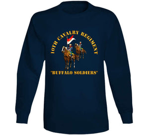 Army - 10th Cavalry Regiment W Cavalrymen - Buffalo Soldiers V1 Long Sleeve