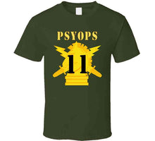 Load image into Gallery viewer, Army - Psyops W Branch Insignia - 11th Battalion Numeral - Line X 300 V1 Classic T Shirt
