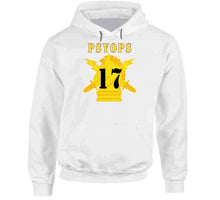 Load image into Gallery viewer, Army - Psyops W Branch Insignia - 17th Battalion Numeral - Line X 300 V1 Hoodie
