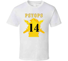 Load image into Gallery viewer, Army - Psyops W Branch Insignia - 14th Battalion Numeral - Line X 300 V1 Classic T Shirt
