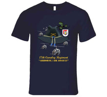 Load image into Gallery viewer, Army - 17th Cavalry Hat - Abn - Air Assault  w Br w Flash  w Slicks T Shirt
