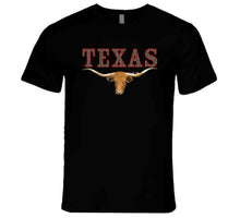Load image into Gallery viewer, Texas - Rattler Skin -texas Longhorn - Outline Red X 300 T Shirt
