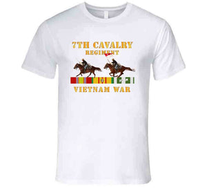 Army - 7th Cavalry Regiment - Vietnam War Wt 2 Cav Riders And Vn Svc X300 T Shirt