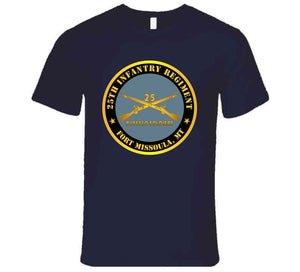 Army - 25th Infantry Regiment - Fort Missoula, Mt - Buffalo Soldiers W Inf Branch V1 T Shirt