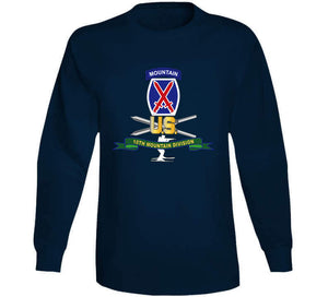 Army - 10th Mountain Division - Ssi W Ski Branch - Ribbon X 300 T Shirt