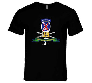 Army - 10th Mountain Division - Ssi W Ski Branch - Ribbon X 300 T Shirt