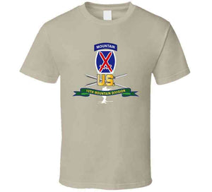 Army - 10th Mountain Division - Ssi W Ski Branch - Ribbon X 300 T Shirt