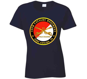 Army - 10th Cavalry Regiment - Fort Concho, Tx - Buffalo Soldiers W Cav Branch T Shirt