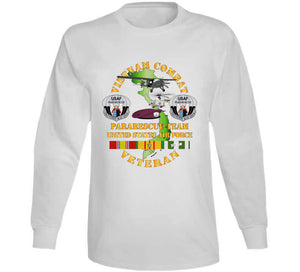 Usaf - Vietnam Combat Veteran W Pararescue Huskie T Shirt