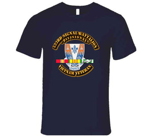 Distinctive Unit Insignia - 523rd Signal Battalion, (Divisional) with Vietnam Service Ribbons  - T Shirt, Premium and Hoodie