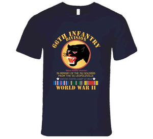 Army - 66th Infantry Div - Black Panther Div - Wwii W Ss Leopoldville W Eu Svc Long Sleeve T Shirt