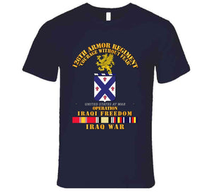 Army - 126th Armor Regiment - W Iraq Svc Ribbons - Oif - T Shirt