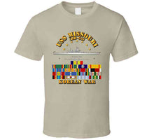 Load image into Gallery viewer, USS Missouri, (BB-63) Korean War with Ship &#39;s Service Ribbons T Shirt, Premium and Hoodie
