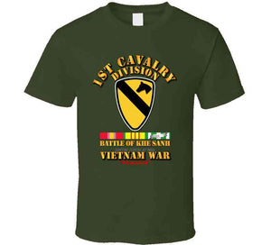 1st Cavalry Division - (Battle Khe Sanh) with Vietnam War Service Ribbons - T Shirt, Premium and Hoodie