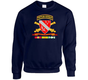 Army - 7th Field Artillery W Br - Ribbon Vn Svc Vet Tab Hoodie