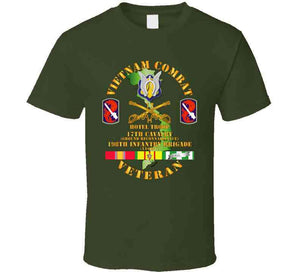 Army - Vietnam Combat Cavalry Vet W Hotel Troop - 17th Air Cav - 198th Inf Bde Lt  Ssi W Svc T Shirt