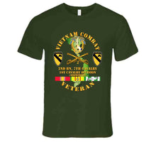 Load image into Gallery viewer, Army - Vietnam Combat Cavalry Veteran W 2nd Bn 7th Cav Dui - 1st Cav Div T-shirt
