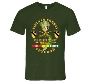 Army - Vietnam Combat Cavalry Veteran W 2nd Bn 7th Cav Dui - 1st Cav Div T-shirt