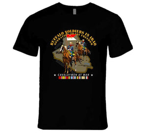 Army - Buffalo Soldiers In Iraq - Oif - Cavalrymen At War  W Iraq Svc - No Vet T Shirt