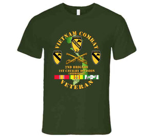 Army - Vietnam Combat Cavalry Veteran W 2nd Brigade - 1st Cav Div T Shirt