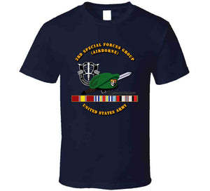 3rd SFG DUI, Beret, Dagger - US Army - Afghanistan Ribbons T Shirt