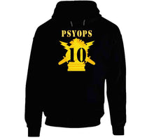 Load image into Gallery viewer, Army - Psyops W Branch Insignia - 10th Battalion Numeral - Line X 300 V1 Hoodie
