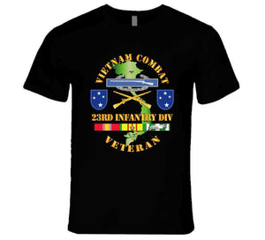 Vietnam Combat, Infantry Veteran, with 23rd Infantry Division, with Shoulder Sleeve Insignia - V1 - T Shirt, Premium and Hoodie