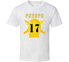 Load image into Gallery viewer, Army - Psyops W Branch Insignia - 17th Battalion Numeral - Line X 300 V1 Classic T Shirt
