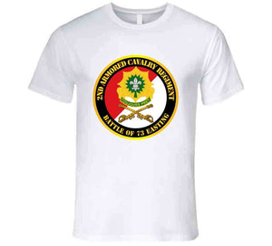Army - 2nd Armored Cavalry Regiment Distinctive Unit Insignia - Red White - Battle Of 73 Easting T Shirt, Premium and Hoodie