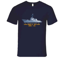 Load image into Gallery viewer, Navy - Destroyer - Uss John S Mccain -  Ship On Top Txt T Shirt
