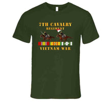 Load image into Gallery viewer, Army - 7th Cavalry Regiment - Vietnam War Wt 2 Cav Riders And Vn Svc X300 T Shirt
