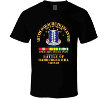 Load image into Gallery viewer, Hamburger Hill, 3rd Battalion, 187th Infantry with Vietnam Service Ribbons - T Shirt, Premium and Hoodie
