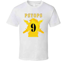 Load image into Gallery viewer, Army - Psyops W Branch Insignia - 9th Battalion Numeral - Line X 300 Classic T Shirt

